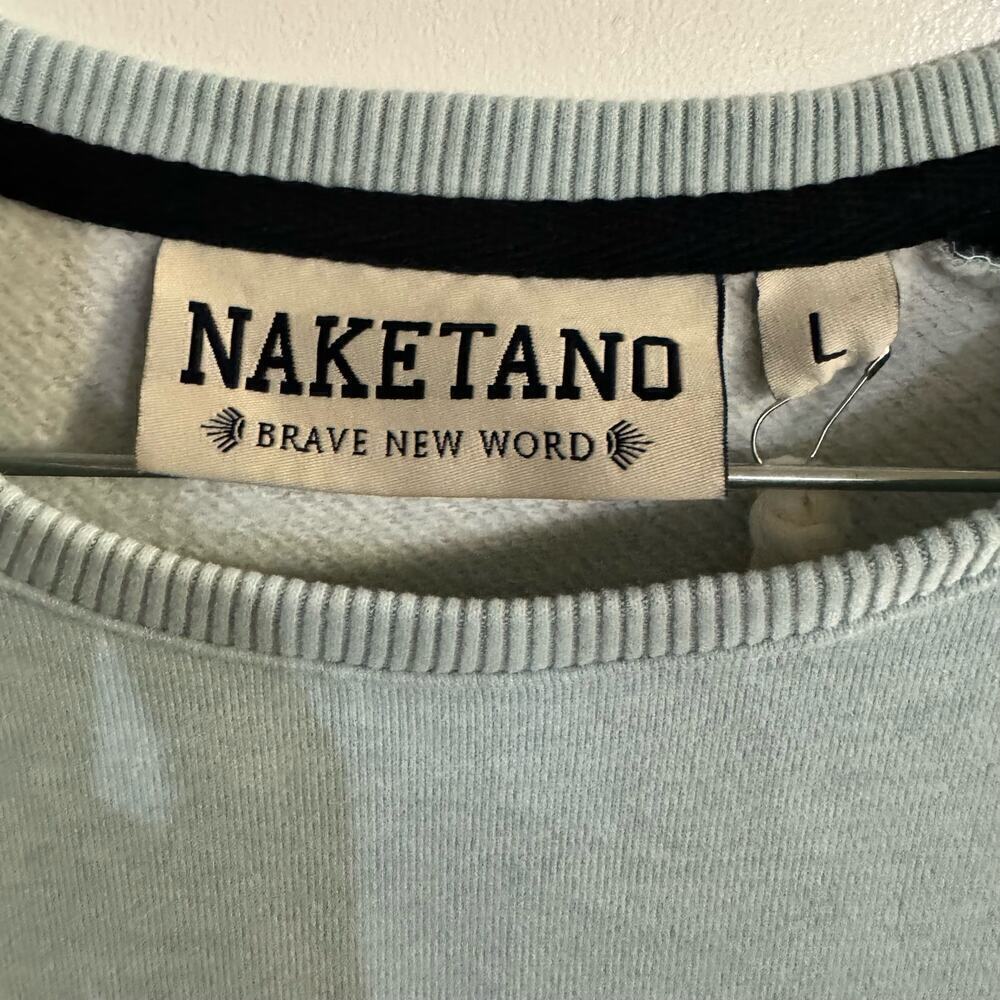 NWT Naketano The Jordan Rules Sweatshirt Dark Ash Pastel Blue Melange Large - Picture 5 of 11